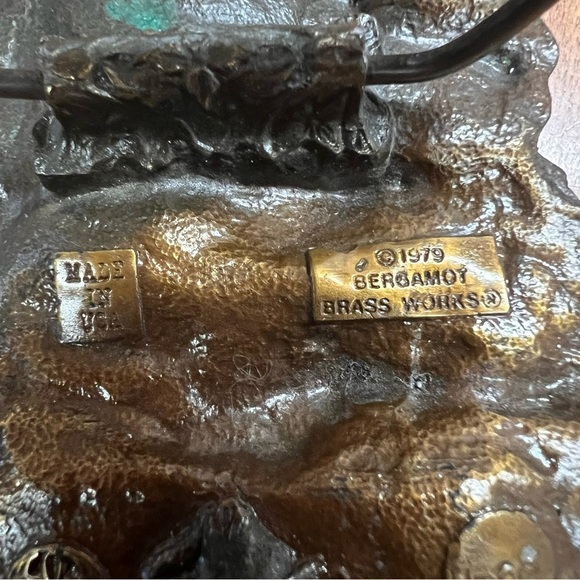 Vintage Bergamot Brass Works Belt Buckle 3D Native American USA Made in 1979 - Picture 3 of 12